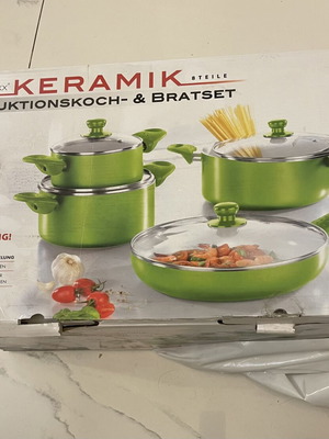 Σετ κατσαρόλες και τηγάνι 4 τεμαχίων με καπάκια καινούργιο