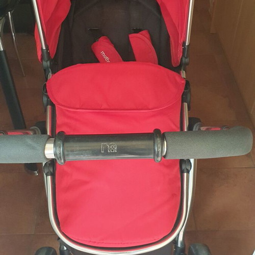 Mothercare Journey 3-in-1 stroller used, cherry and black color