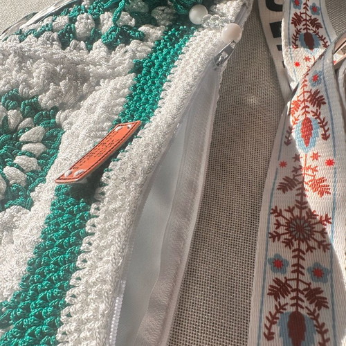 Handmade knitted shoulder bag crossbody made to order, white