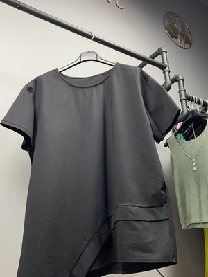 Italian women's plus size blouse black 100% cotton new