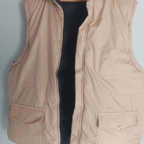 Men's vest like new, reversible, size L, beige and blue