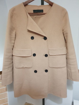 Ημιπαλτό Zara μεταχειρισμένο, μάλλινο, γυναικείο, νούμερο small, χειροποίητο