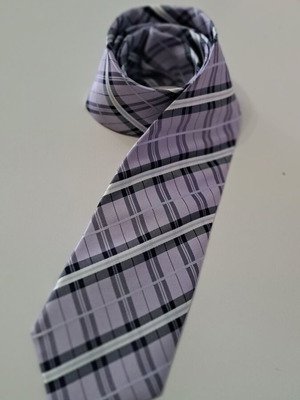 Makis Tselios Fashion silk tie purple like new