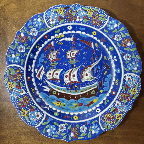 Ottoman Kütahya Decorative Ceramic Plate like new, 32 cm