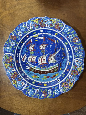 Ottoman Kütahya Decorative Ceramic Plate like new, 32 cm