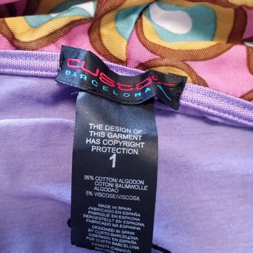 Custo Barcelona Y2K crop blouse new, lilac with colorful scarf
