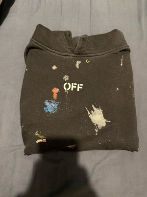Off-White hoodie used, black, missing hood drawstring size M