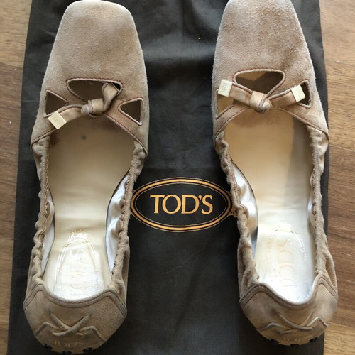 Tod's camel suede ballerina flats size 38.5