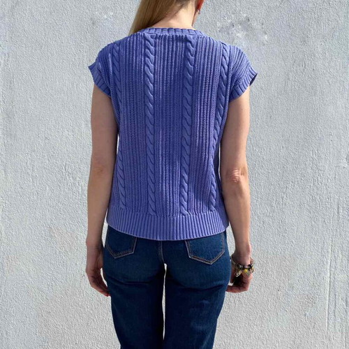 Knitted Benetton cardigan size L purple like new
