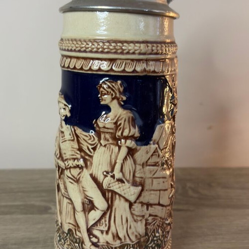 Vintage German Beer Stein with Pewter Lid by Gerz used