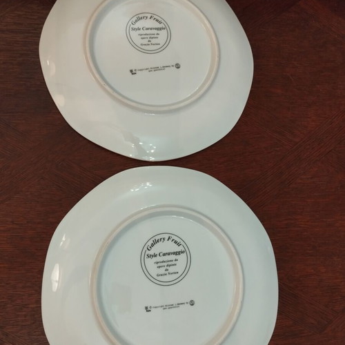 Gallery Fruit Style Caravaggio porcelain decorative plates set of 2, 27cm