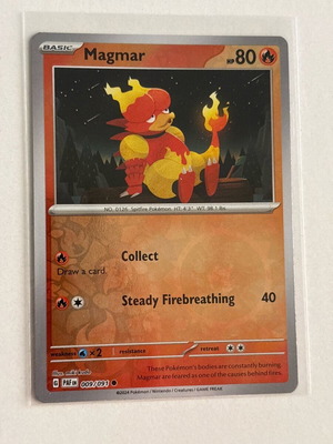 Pokemon TCG Reverse Holo Magmar 009/091 Paldean Fates καινούργιο