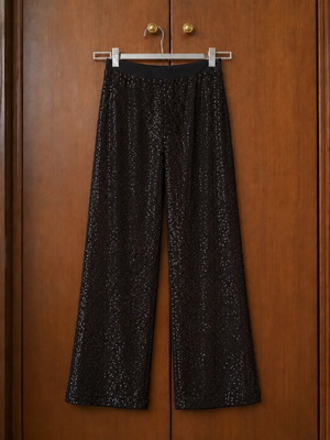 Sequin pants new, black and silver, girls 10-12 years