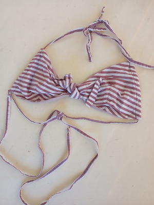 Striped pink bikini top Oysho like new, size S