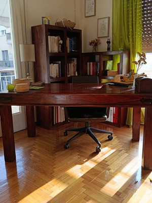 Antique wooden desk used with minor imperfections
