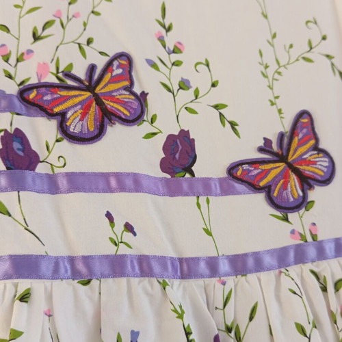 Cotton girls dress new for 9-10 years with belt and zipper