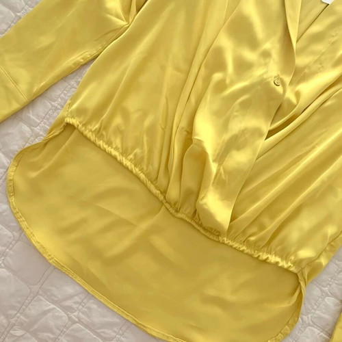 Vicolo satin shirt yellow medium new