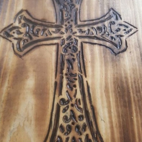 Handmade pyrography on wood, A4 size