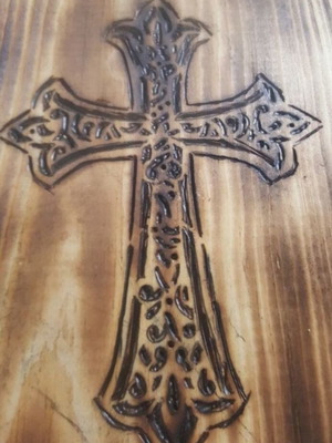Handmade pyrography on wood, A4 size