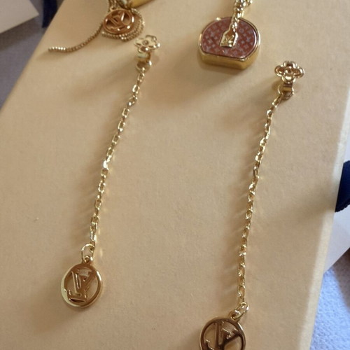 Louis Vuitton stainless steel earrings, rare sold out design, gold tone