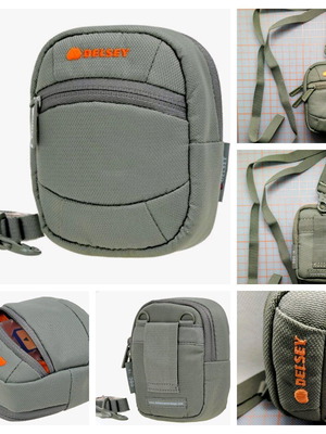 Delsey ODC 10 compact camera case new, gray and orange