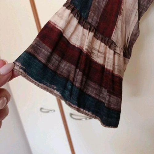 Blouse dress like new, beige multicolor, one size