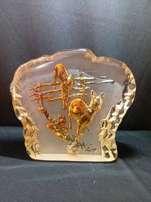 Vintage Bergdala Sweden Crystal Art Glass Paperweight #B0305