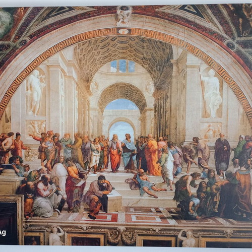 Painting The School of Athens on canvas like new