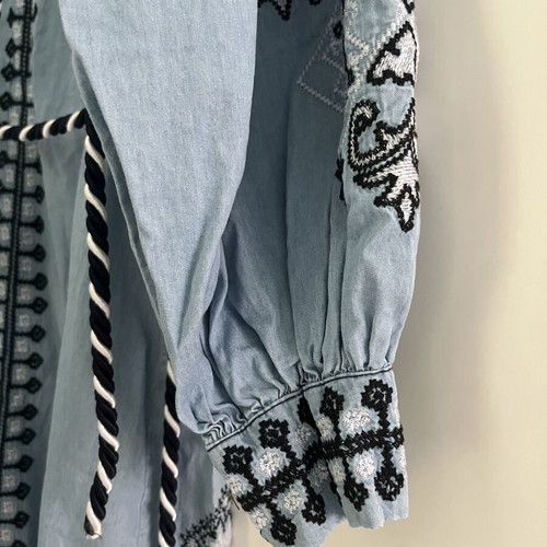 Embroidered dress new, blue, sizes S and M