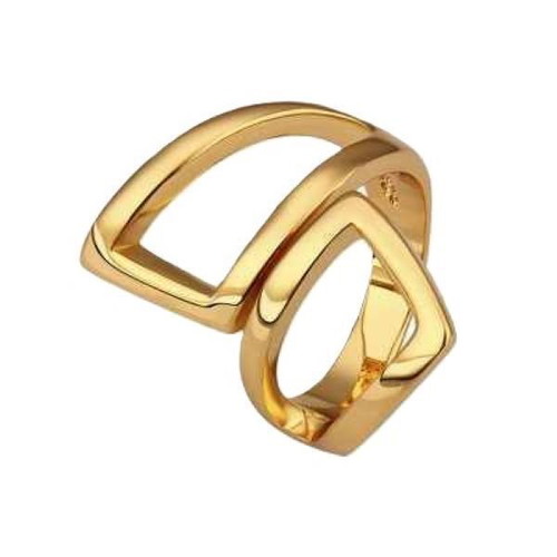 Fashion ring with 14K gold PVD coating, size 57