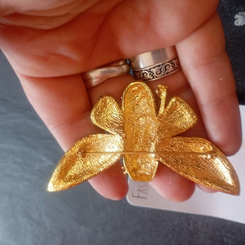 Fairy brooch with colorful enamel and rhinestones, new
