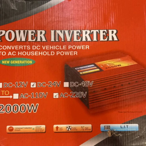 Power inverter 2000W pure sine wave car use new with cables