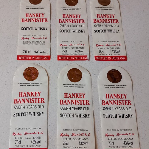 Hankey Bannister Scotch Whisky labels used, set