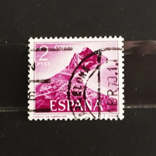 Γραμματόσημο Ισπανίας 1969 2pta Gibraltar μωβ σαν καινούργιο