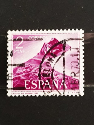 Γραμματόσημο Ισπανίας 1969 2pta Gibraltar μωβ σαν καινούργιο