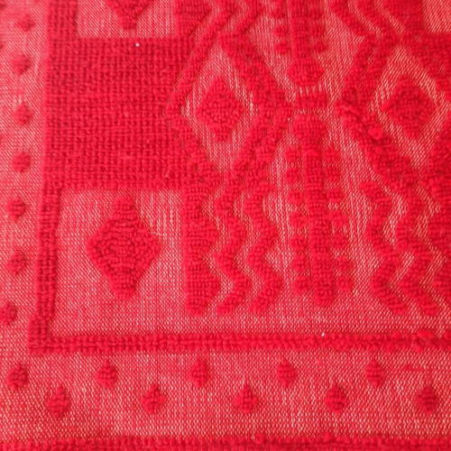 Handmade wool blanket used in red color