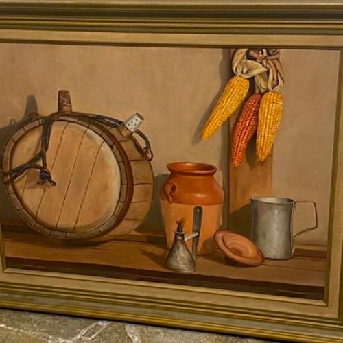 Th. Delis surrealist painting 1977
