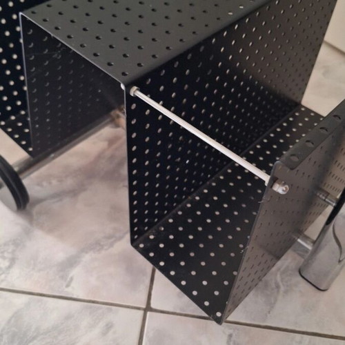 Adjustable vintage coffee table with wheels