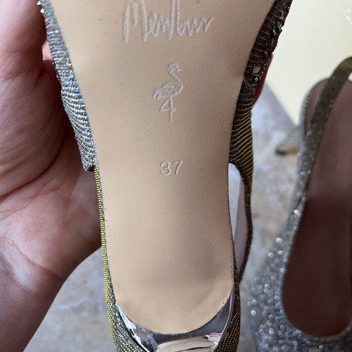 Menbur slingback pumps like new, gold with crystals, size 37