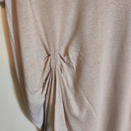 Women's Asymmetrical Blouse H&M Divided with Linen – Beige/Grey (Size S)