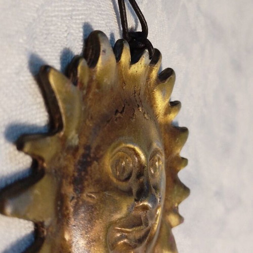 Sun wall decoration vintage metal used