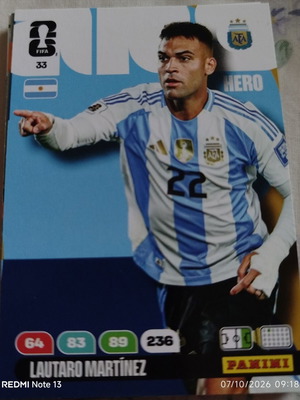 Panini Adrenalyn XL ποδοσφαιρική κάρτα Νο. 33 Lautaro Martínez