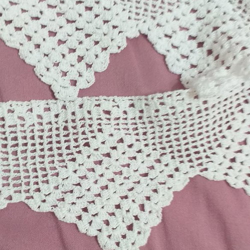 Lace for pillowcase new, handmade knitted, white
