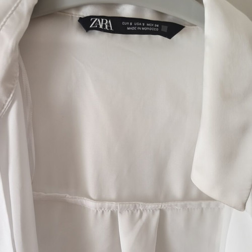 Zara white satin shirt like new, size M