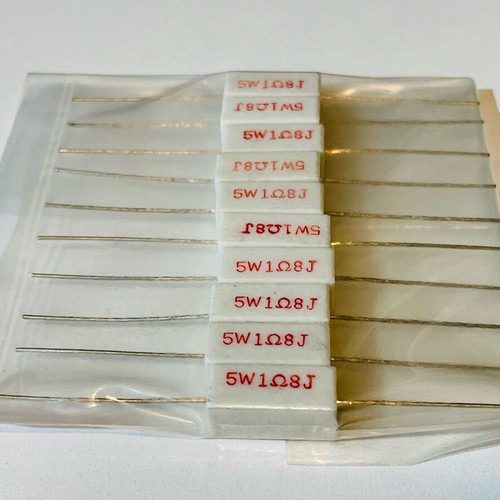 Cement resistors 5 watt 1.8 ohm 5% pack of 10 new