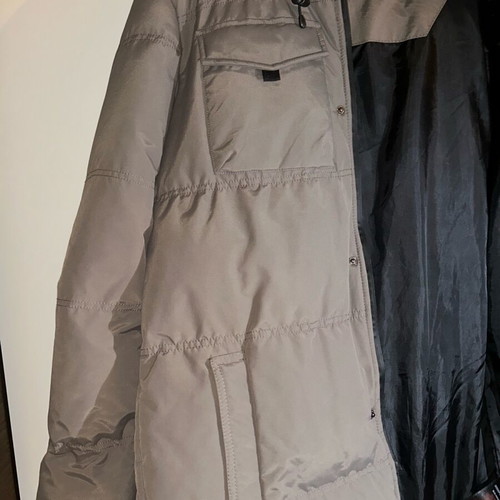 Grey Goodfornothing jacket large like new with fur hood