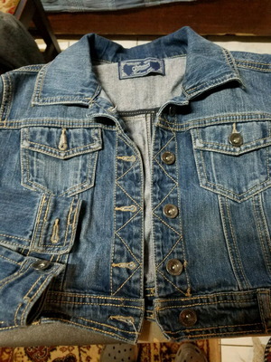 Stradivarius denim jacket for girl 5-6 years like new, blue