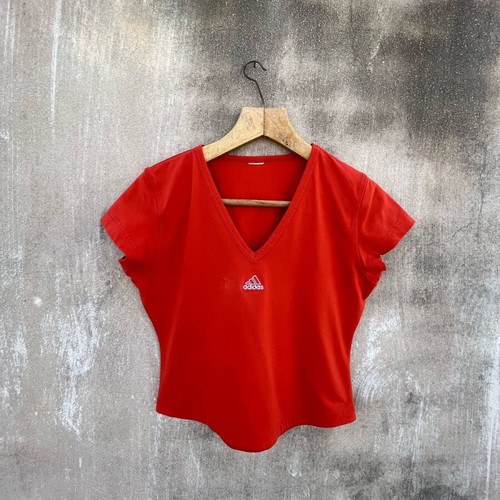 Adidas vintage top used, size L, red orange