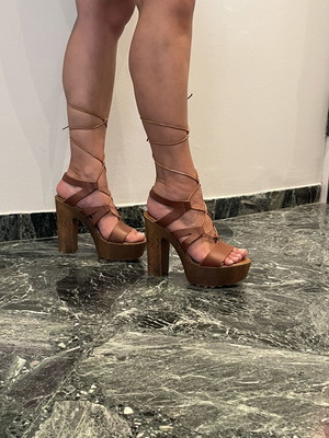 Migato high platform sandals used, size 40, brown