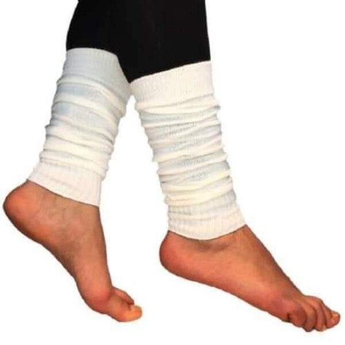 Women's leg warmers new, pack of 2, cotton black and white